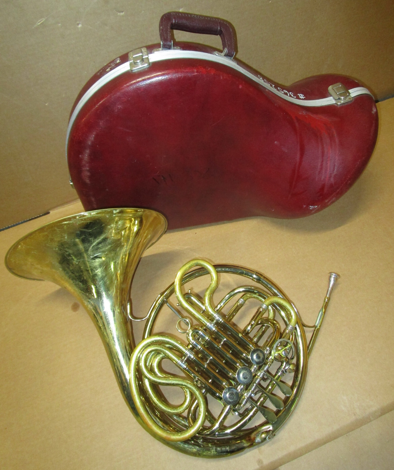 Vintage 1959 King HN White Double French Horn !Good Sound! !NoReserve!の