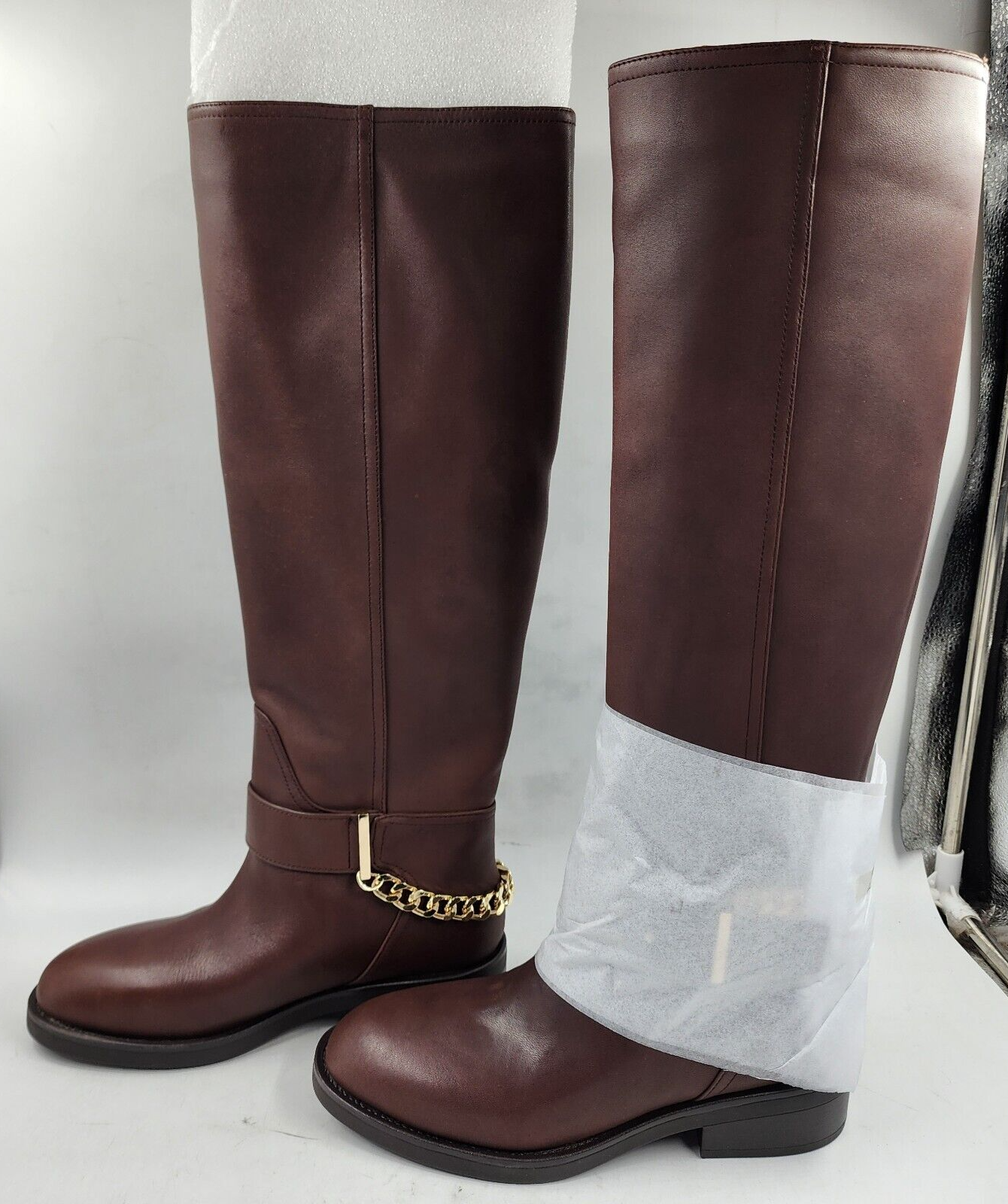 AQUA Riley Buckled Riding Boots Women's 6 Dark Brown Round Toe~ - Picture 4 of 15