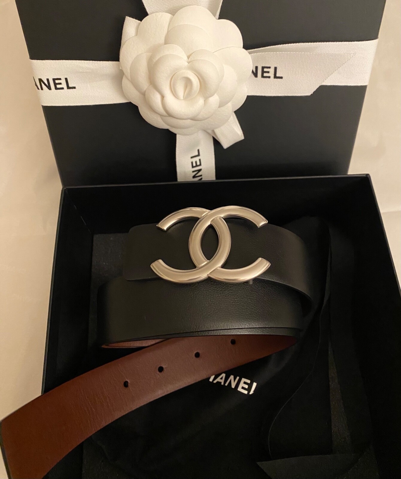 CHANEL オレンジレザーベルト CCロゴ CHANEL オレンジレザーベルト CCロゴ CHANEL Vintage 93P CC