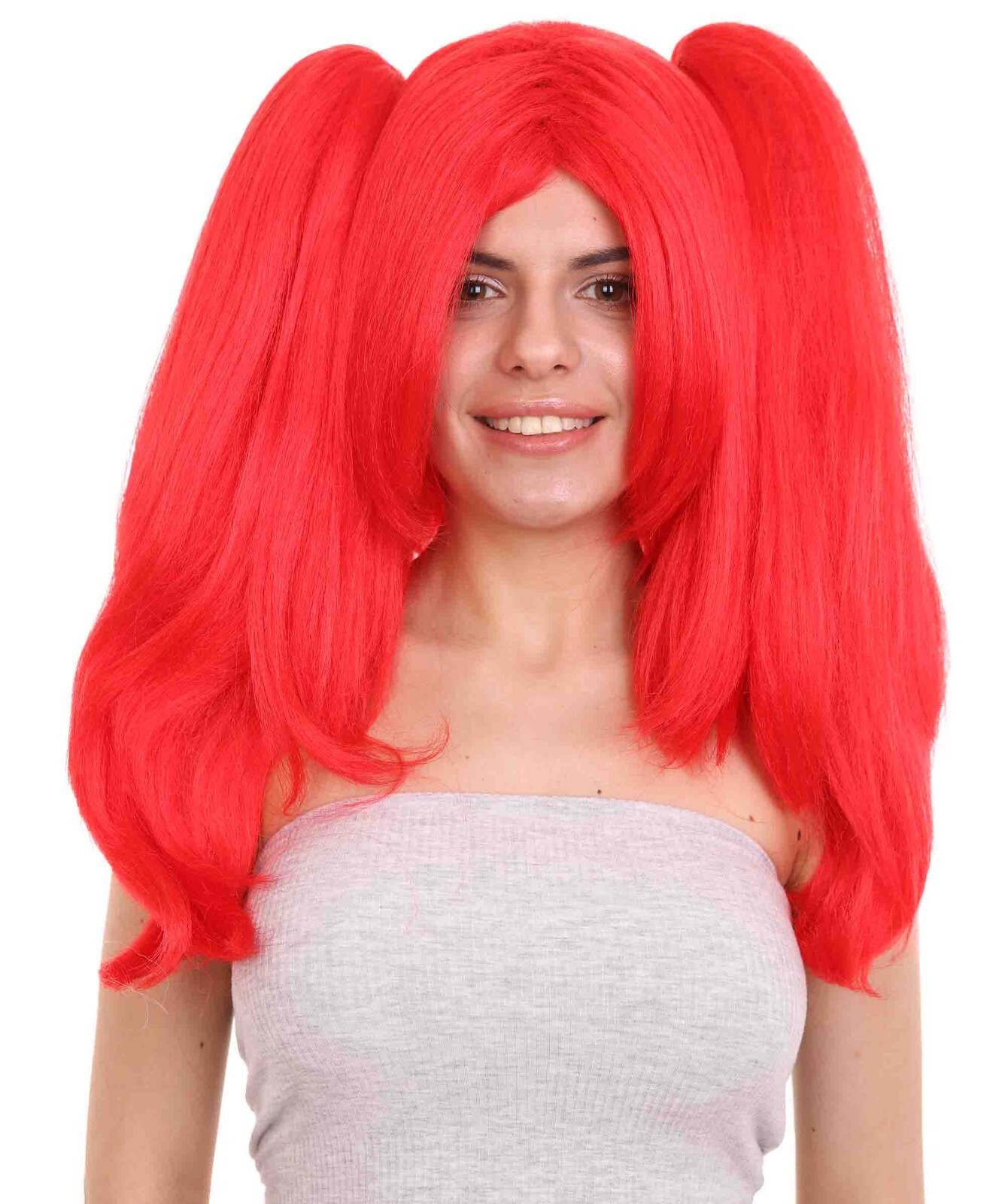Women's Clown Girl Ponytail Red Wig, Super Jumbo Character