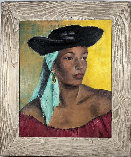 DOROTHY C NEAL AFRICAN AMERICAN PORTRAIT NICOLAI FECHIN STUDENT OIL PAINTING