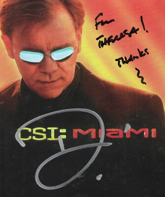 DAVID CARUSO HAND SIGNED 5x6 COLOR PHOTO+COA        CSI:MIAMI      TO THERESA