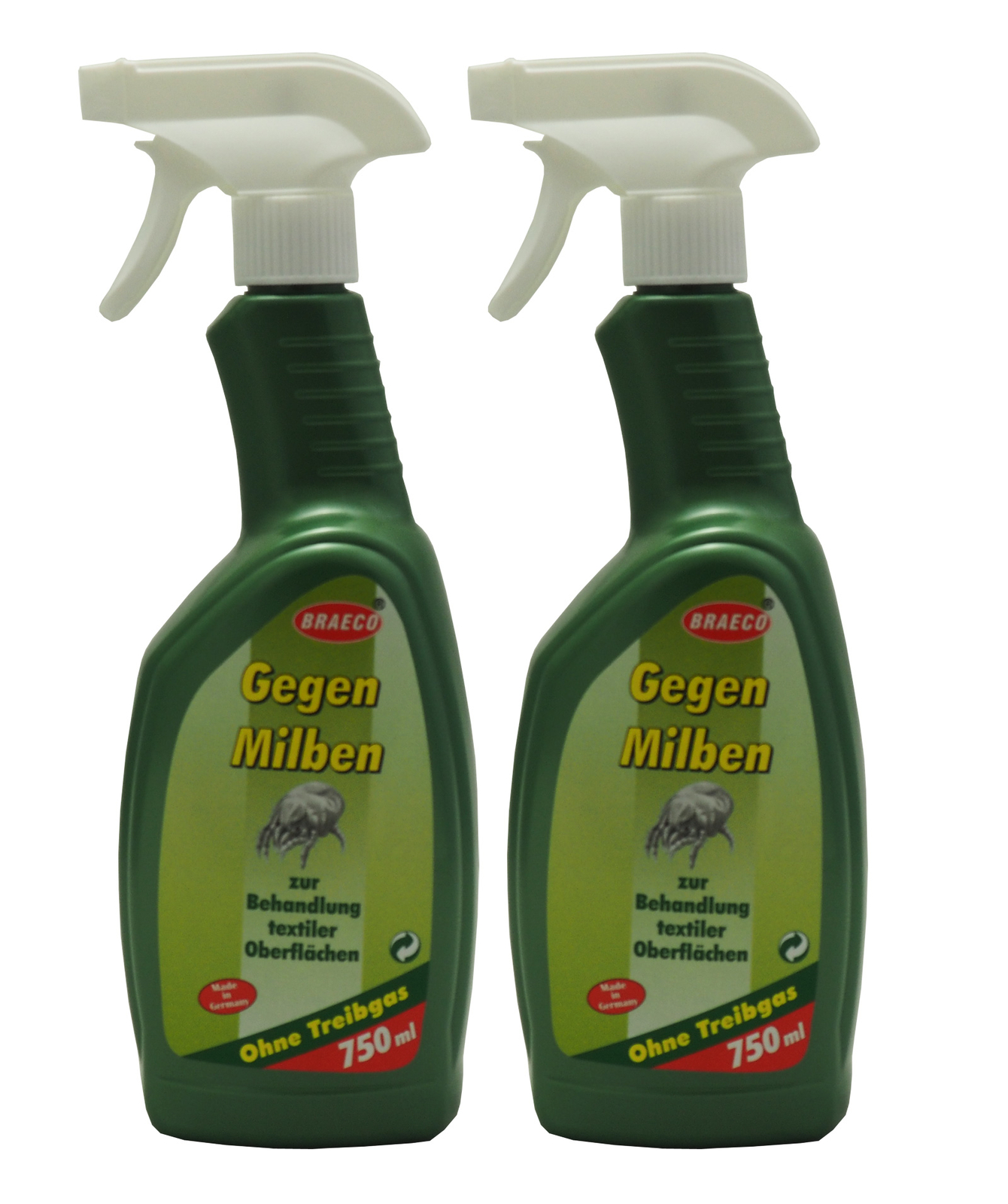 2 x 750 ml Braeco Gegen Milben, Textilpflege, Milbenabwehr, Allergieschutz