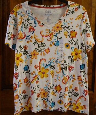Women's Croft & Barrow The Classic Tee Short Sleeve V neck XL NWT