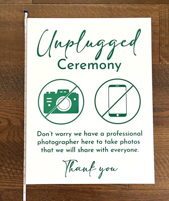 Unplugged Ceremony Wedding Acrylic Sign