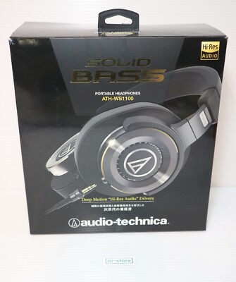 Audio-Technica Hi-Res ATH-WS1100 Solid Bass Over-Ear Headphone Black - New