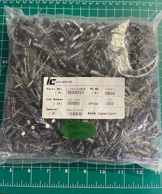1000 Pcs 220uF 85c 6.3x11 25v 2.5LS Radial Leaded Electrolytic Capacitors
