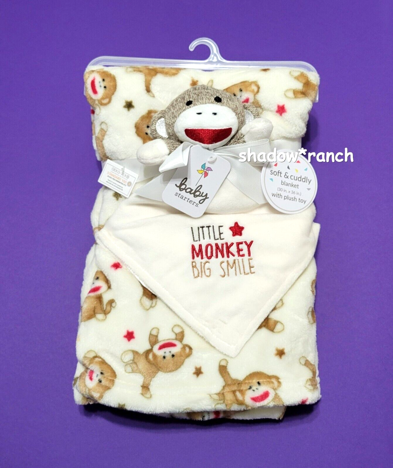Monkey Blanket & Nunu Security Lovey 2 Piece Set Nwt