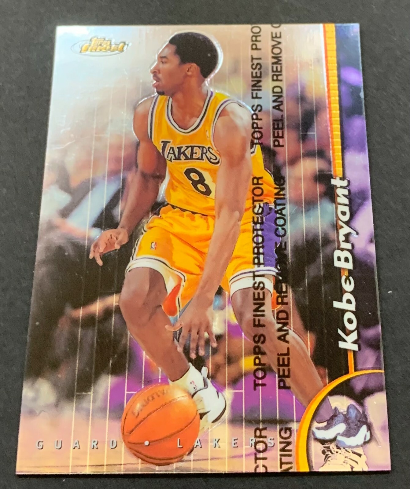 1998-99 TOPPS FINEST KOBE BRYANT #175 LAKERS WITH PROTECTIVE 1998-99 TOPPS FINEST KOBE BRYANT #175 LAKERS WITH PROTECTIVE