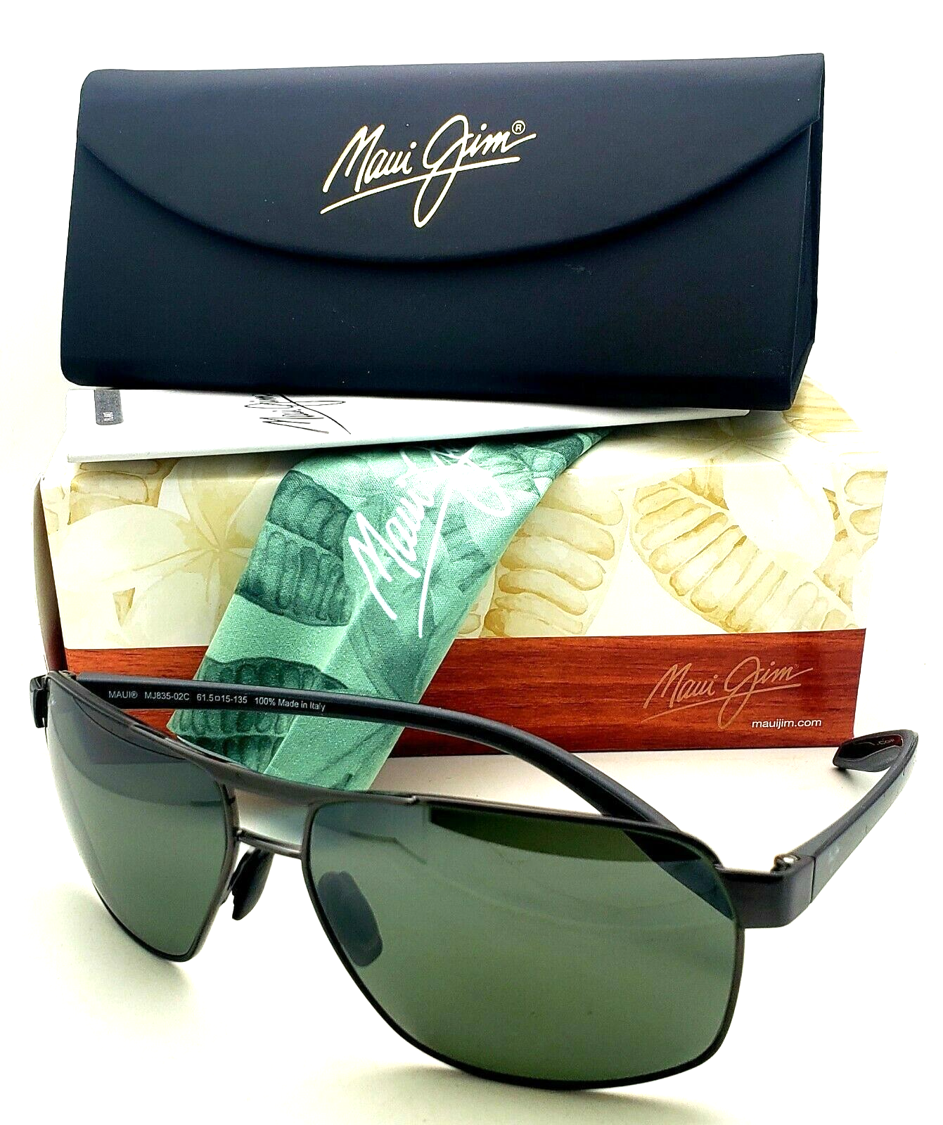 Pre-owned Maui Jim Polarized  The Bird Sunglasses Mj 835-02c Gunmetal Frame Grey Lenses In Gray