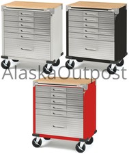 Seville Classics UltraHD 6 Drawer Rolling Cabinet! Graphite Black, Red