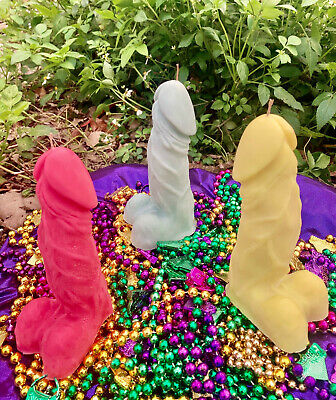 XXL Rainbow Warrior: Mushroom Tip Beeswax Willy Penis Candle Blow Out Big Dick
