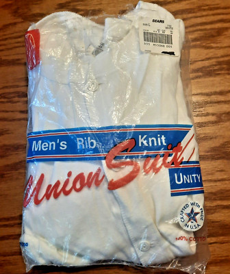 Union Suit White Size L(42-44) Unity Knitting Mills USA NOS