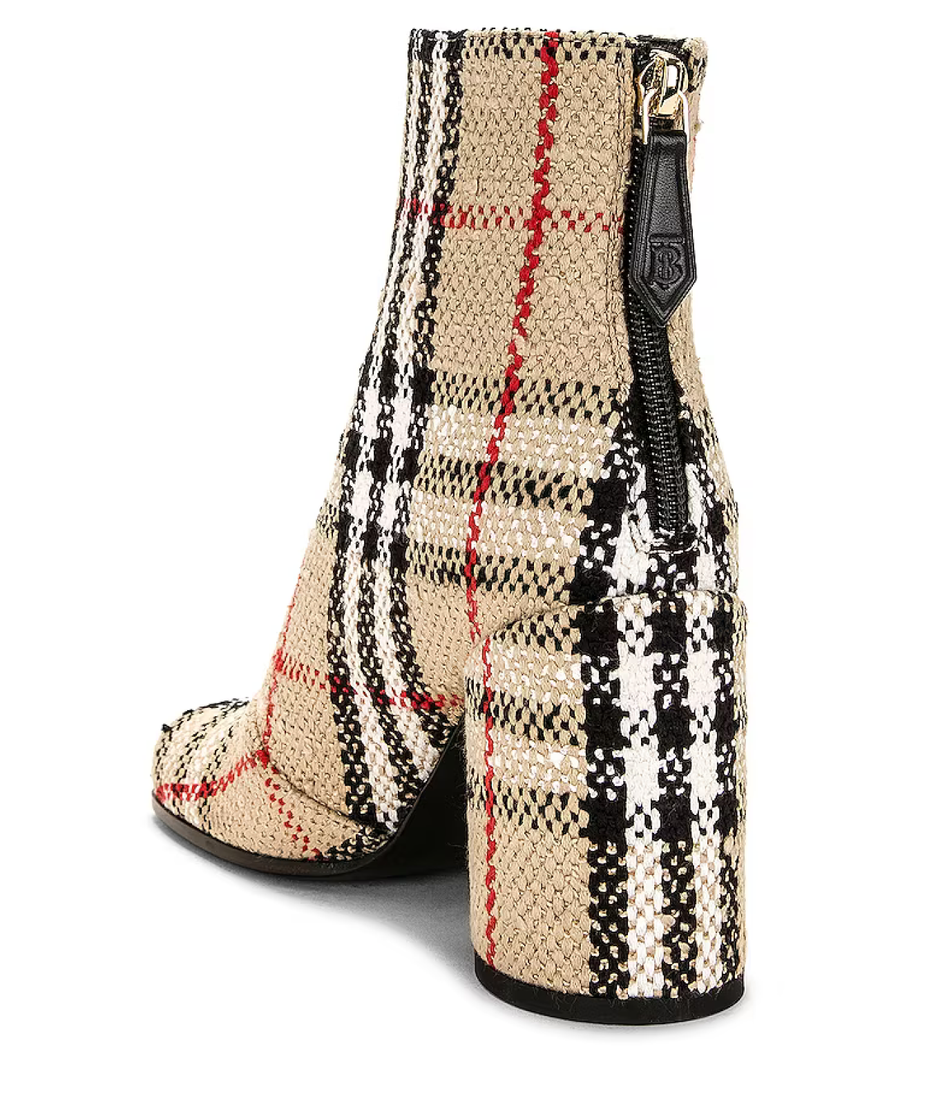 Pre-owned Burberry Anita 85 Ankle Boot On Leather Sole, Archive Beige Check - Retail $1290