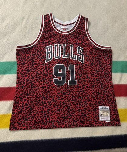 ウェア adidas CHICAGO BULLS 91 RODMAN L black Vintage 90s NBA champion Chicago Bulls Dennis Rodman #91