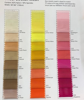 4-WAY Stretch Sheer MESH Net Fishnet Fabric BTY Dance - 76 COLORS