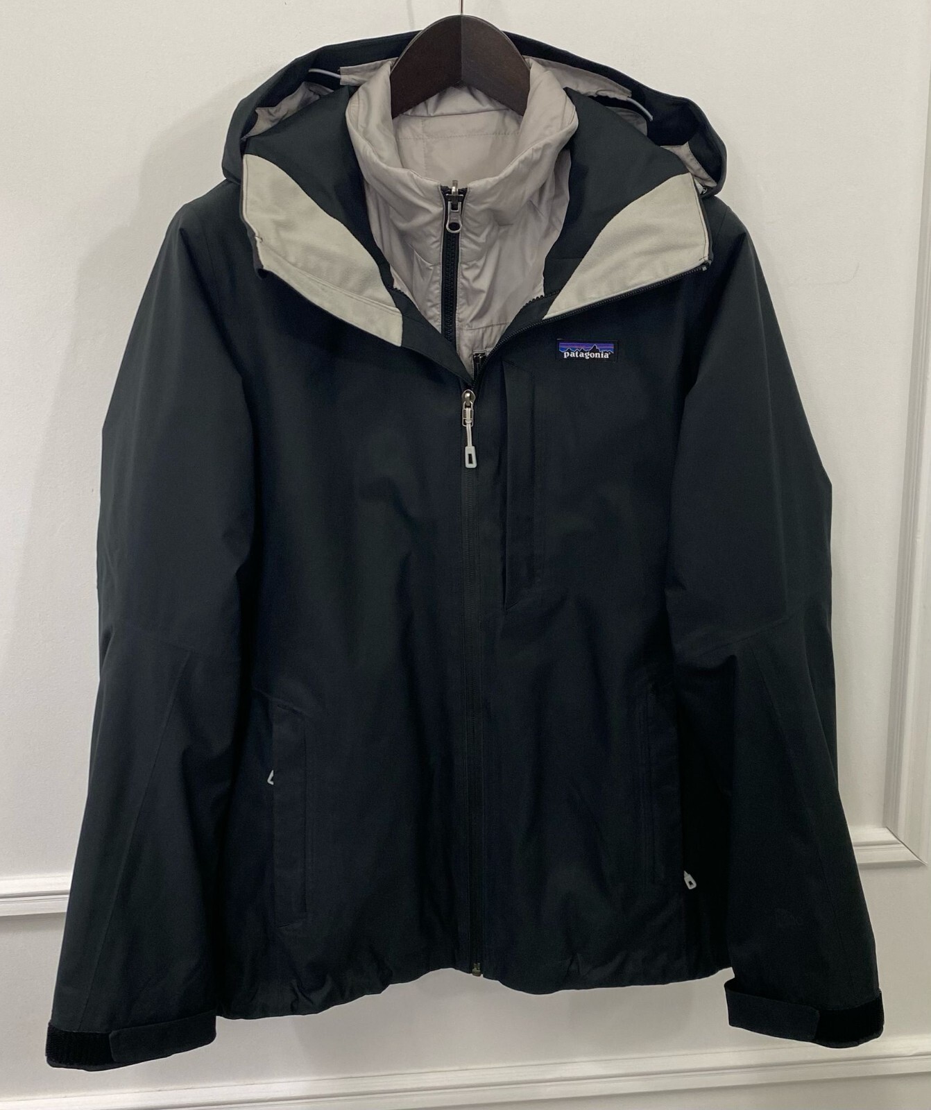 Women Patagonia Recco Skiing 2 In 1 Jacket H2no Black