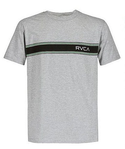 MEN'S GUYS RVCA BLACK TEE T-SHIRT LOGO ON CHEST CODE