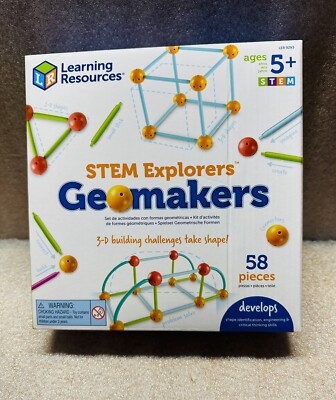 Learning Resources Stem Explorers Geomakers 58 Pcs Kids 5+ Toy 3D Building NIB