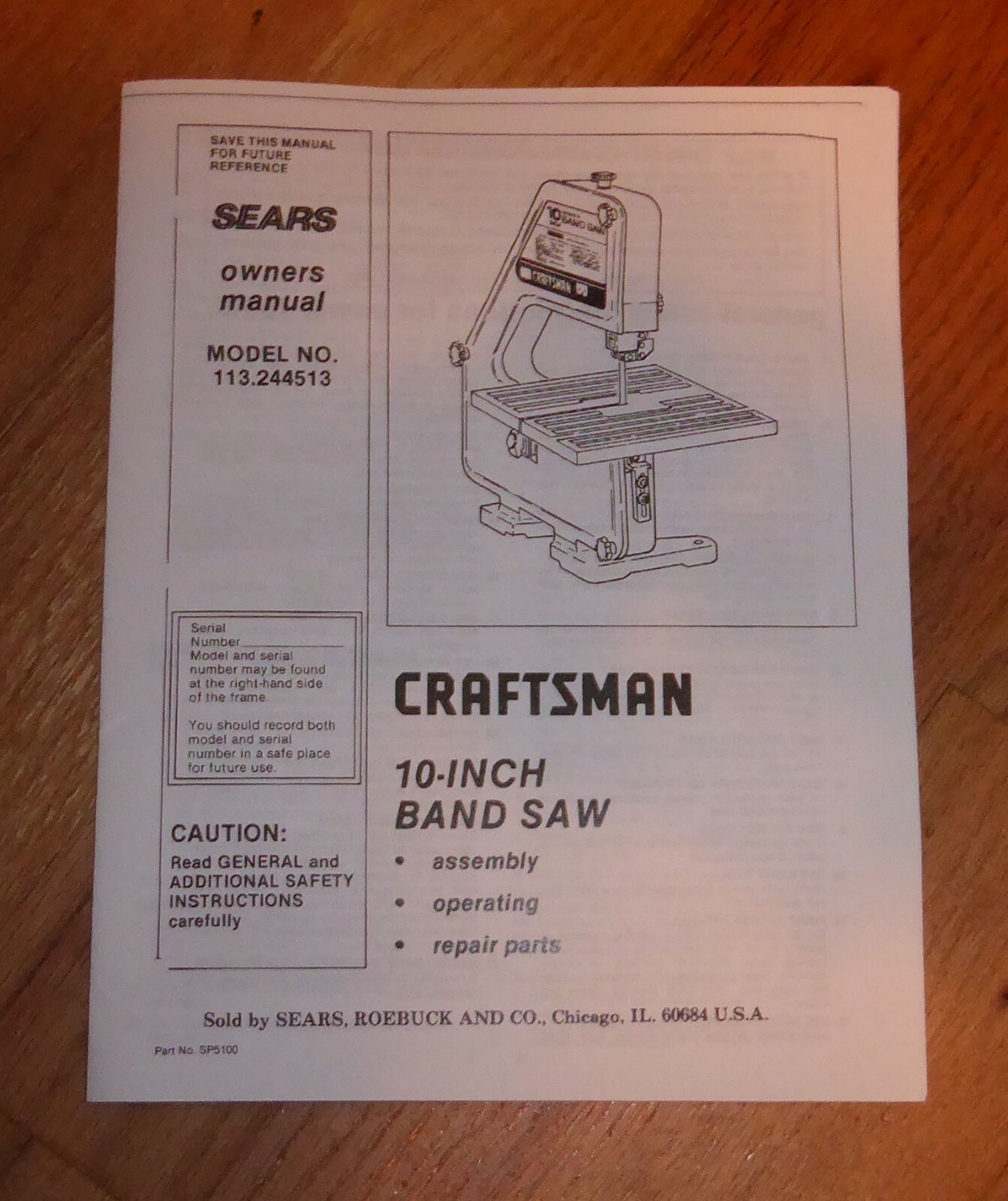 Sears Craftsman 10 Inch Band Saw Manual