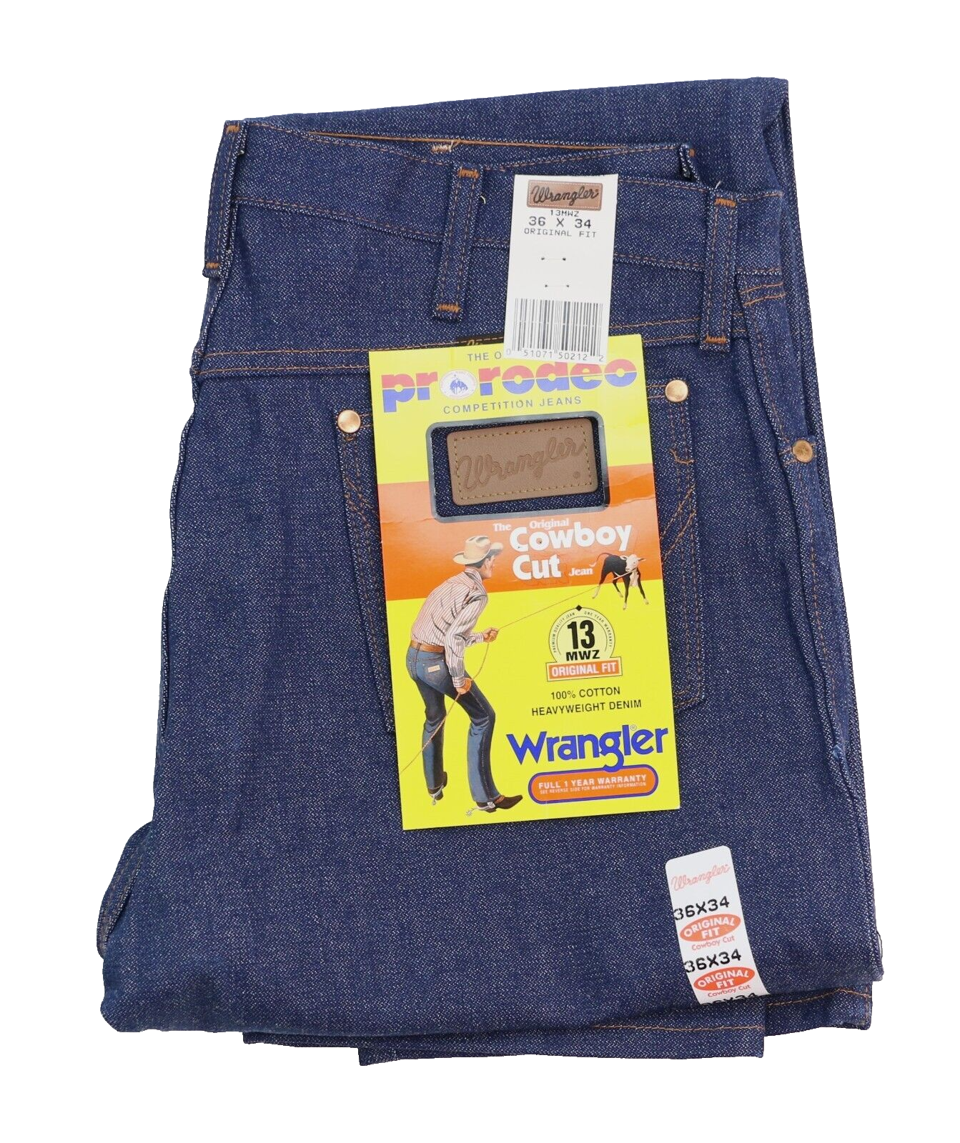 

Винтажные мужские джинсы Wrangler Made in USA W36 L34 14,75 oz Denim 13MWZ Deadstock, Синий, Wrangler 13MWZ