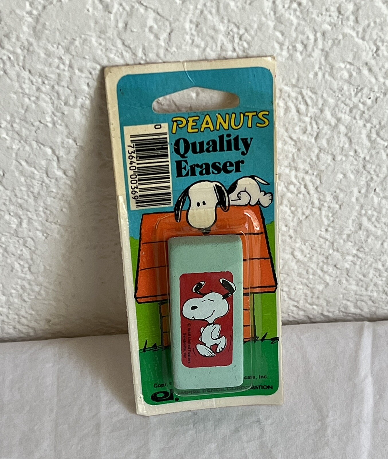 Vintage Peanuts Snoopy Quality Eraser Original Package