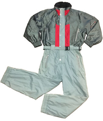 Vintage Head Skiwear One Piece Snow Suit Men s Size M Mint Green Colorblock EUC