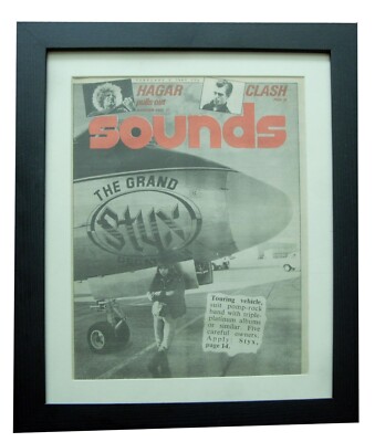 STYX+Cornerstone+ORIGINAL 1980 VINTAGE SOUNDS+POSTER+AD+FRAMED+FAST WORLD SHIP