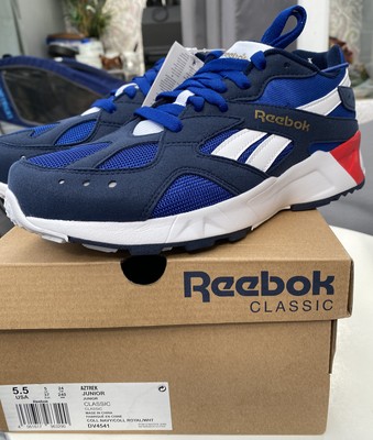 REEBOK Classic Junior Aztrek Trainers UK Size 5 - BNWT EU 37 Navy Royal Blue NEW