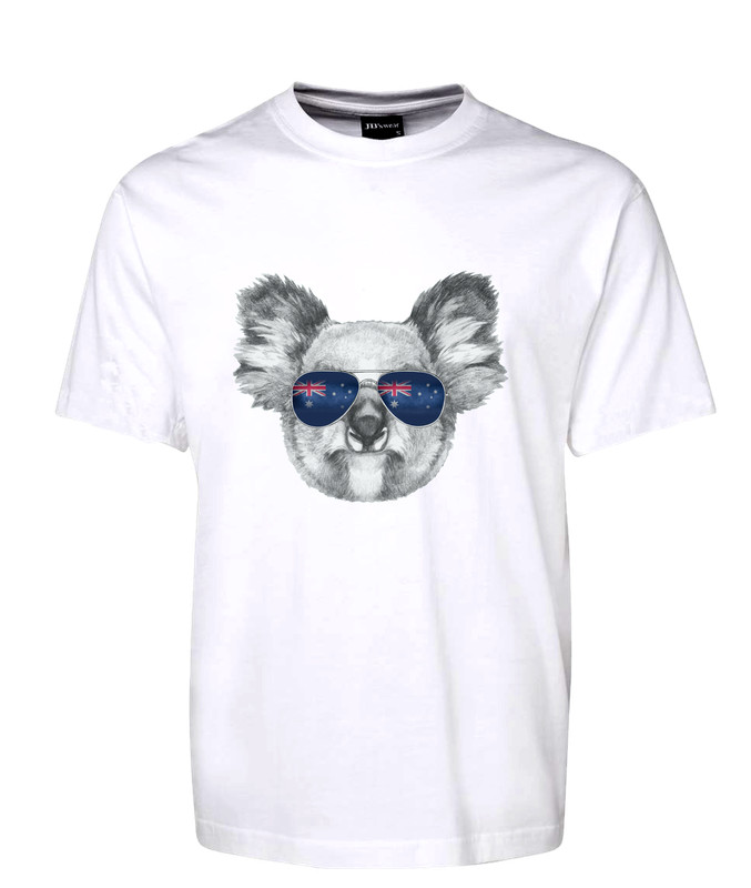 Koala With Sunglasses Australian Flag Tee T-Shirt FDG01-1HT-23007