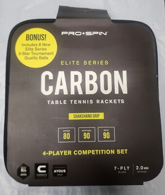 PRO SPIN 4 Pro Level Ping Pong Paddles Table Tennis Rackets with Carbon Fiber 
