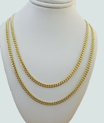 Pre-owned My Elite Jeweler Real 10k Gold Chain Miami Cuban Link Necklace 18" 20" 22" 24" 26" 4.5mm 10kt Oro