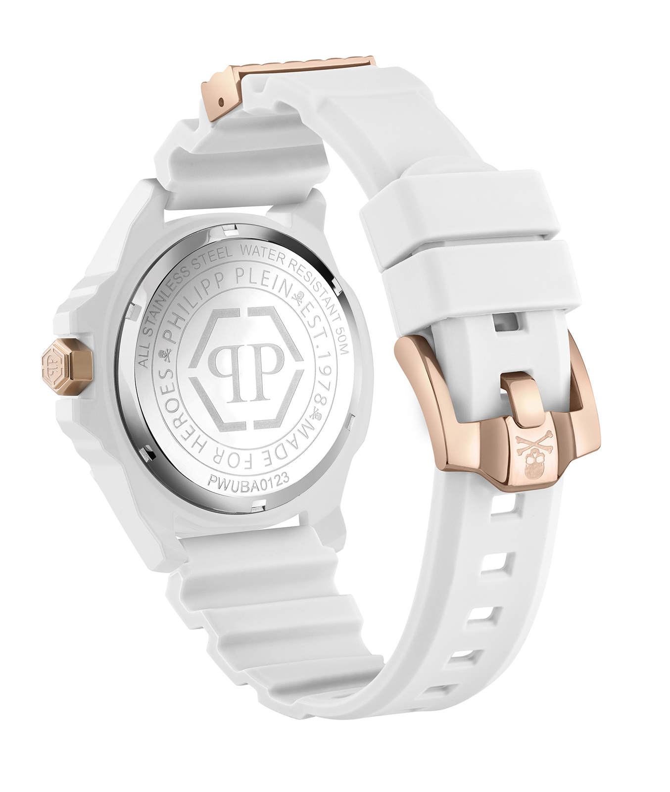 Pre-owned Philipp Plein Men's Watch Analog Quartz The $kull Ecoceramic Pwuba0123 Silicone