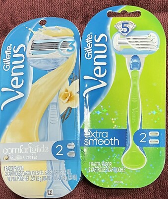 2pk. Gillette Venus Extra Smooth 5 Blade & Comfortglide Vanilla 3 Blade