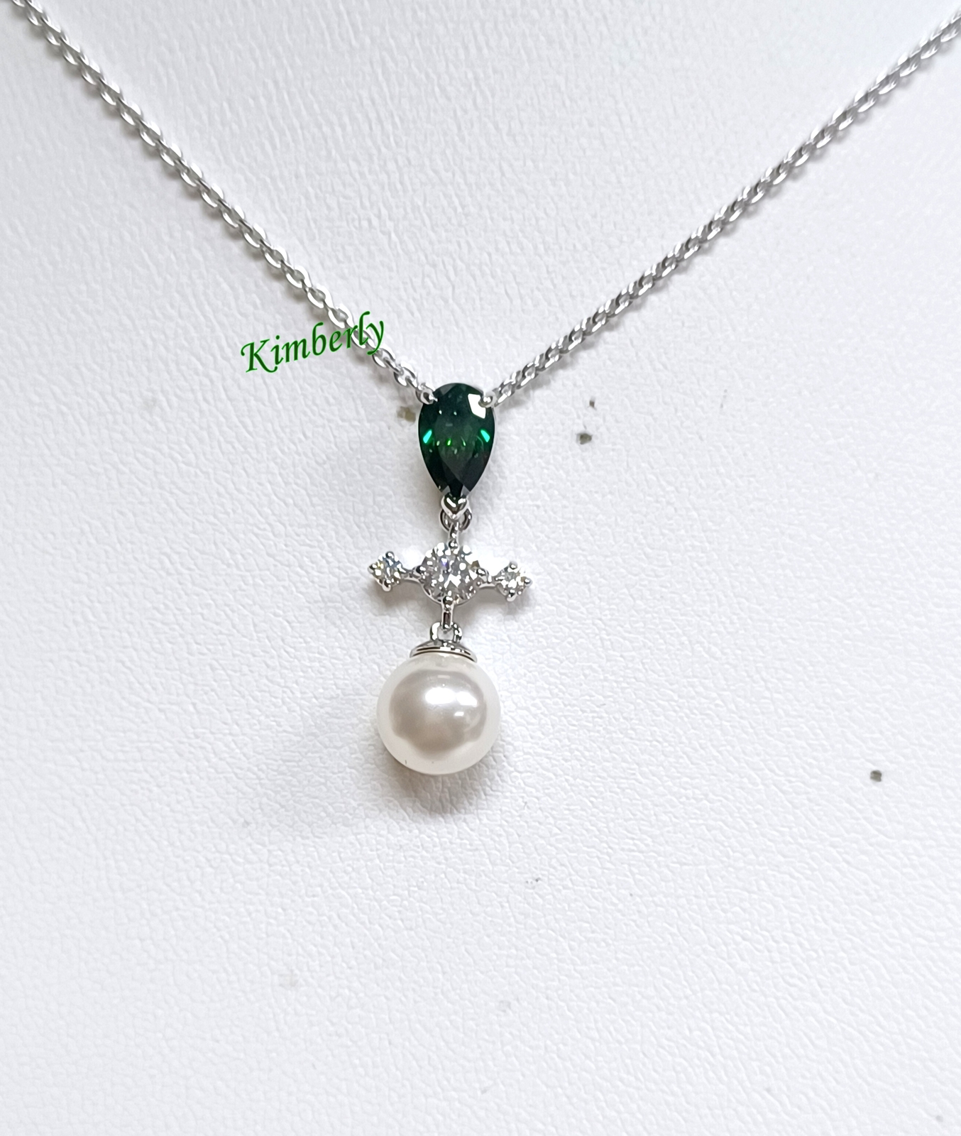 ★SENTIMENTS★ ESSENTIAL NO.3 GREEN PEARL NECKLACE 925 SILVE Pearl Essence - green - Paparazzi necklace – JewelryBlingThing
