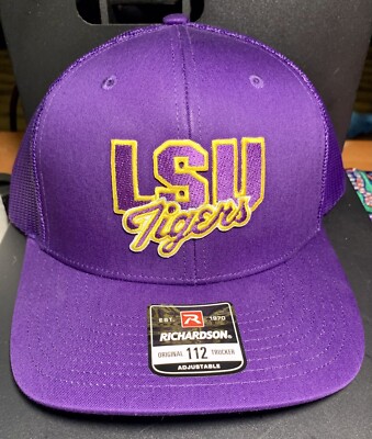 LSU Tigers NCAA Richardson 112  Snapback Hat Mesh Back - Purple Or Purple/ White