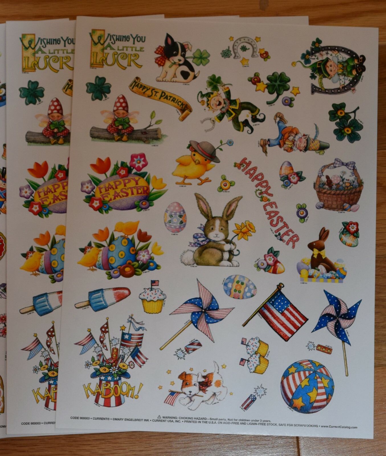 New MARY ENGELBREIT ALL SEASONS -ALL THE HOLIDAYS-Stickers-6 sheets