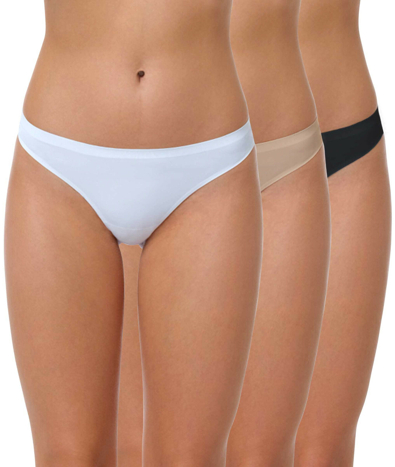 3 oder 6 Stück Damen Strings, Tanga, Nahtlos, Mikrofaser Slip, Unterwäsche