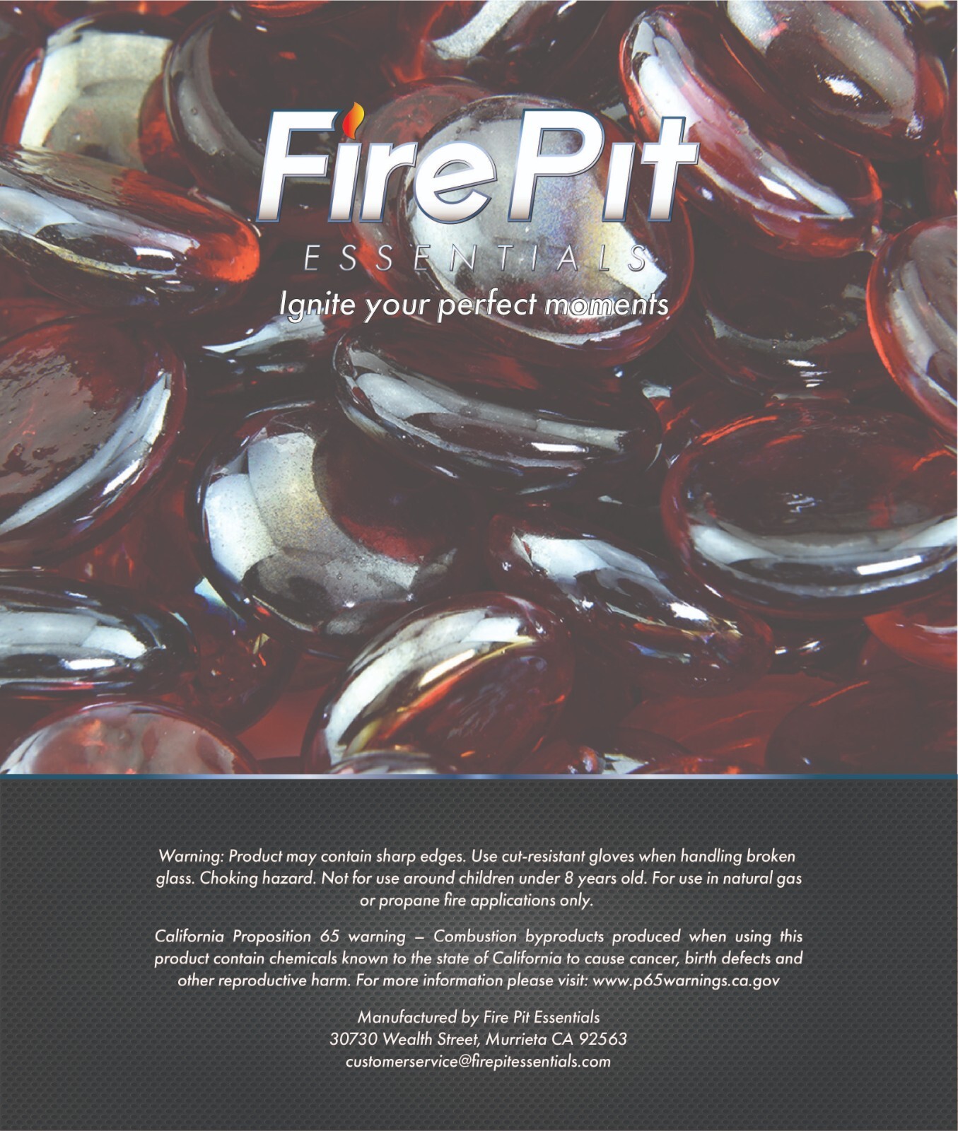 Ruby Reflective- Fire Glass Beads for Indoor and Outdoor Fire Pits or Fireplaces