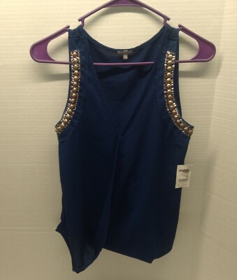 Charlotte Russe Code Mirage Night Embellished Blue Tank -Women's XS **NEW**