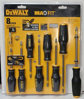 DeWalt Max Fit Phillips/Slotted Assorted Screwdriver Set 8 Piece DWHT62058