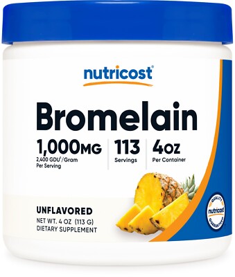 Nutricost Bromelain Powder 4 oz - Bromelain (2400 GDU/g), Non-GMO, Gluten Free