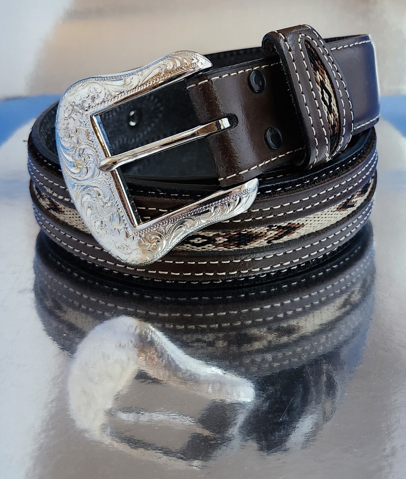【MARNO】Irina belt black×silver 24ACE227BFA-B3A02A-BKSI-