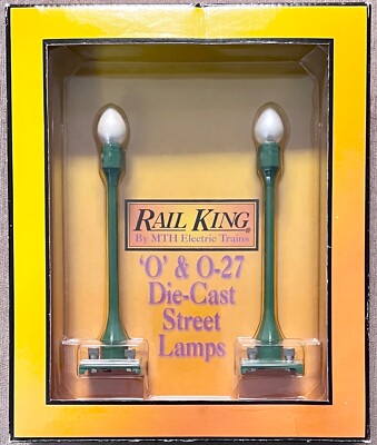 Rail King O/O-27 Pea Green Street Lamps #301079 O/O-27 Scale Diecast (#580-1)