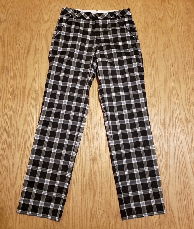 puma plaid golf pants