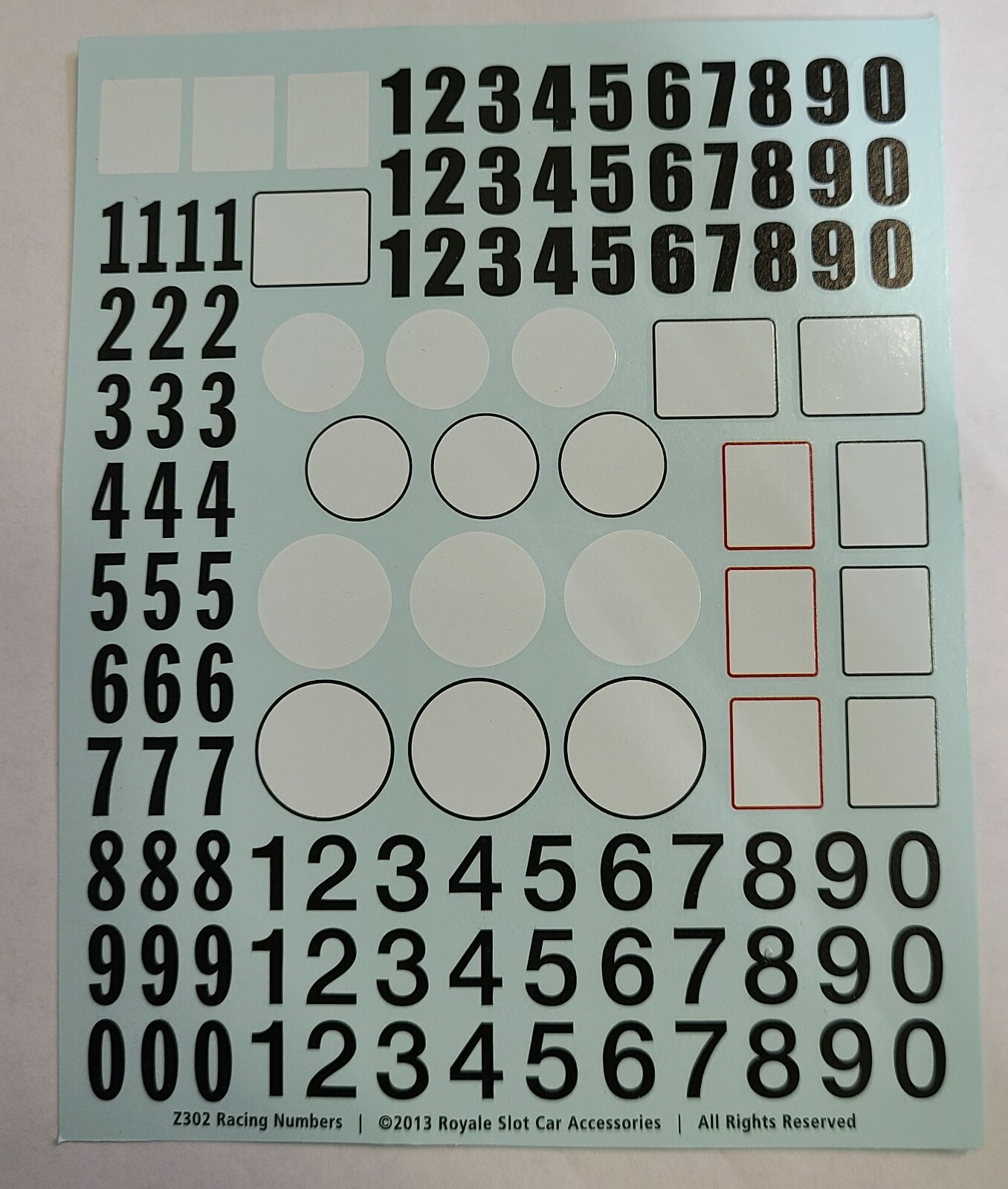 PIRANHA Z302 NUMBERS (90) & ROUNDELS (24) 1/32 WATER SLIDE DECAL 1 SHEET 