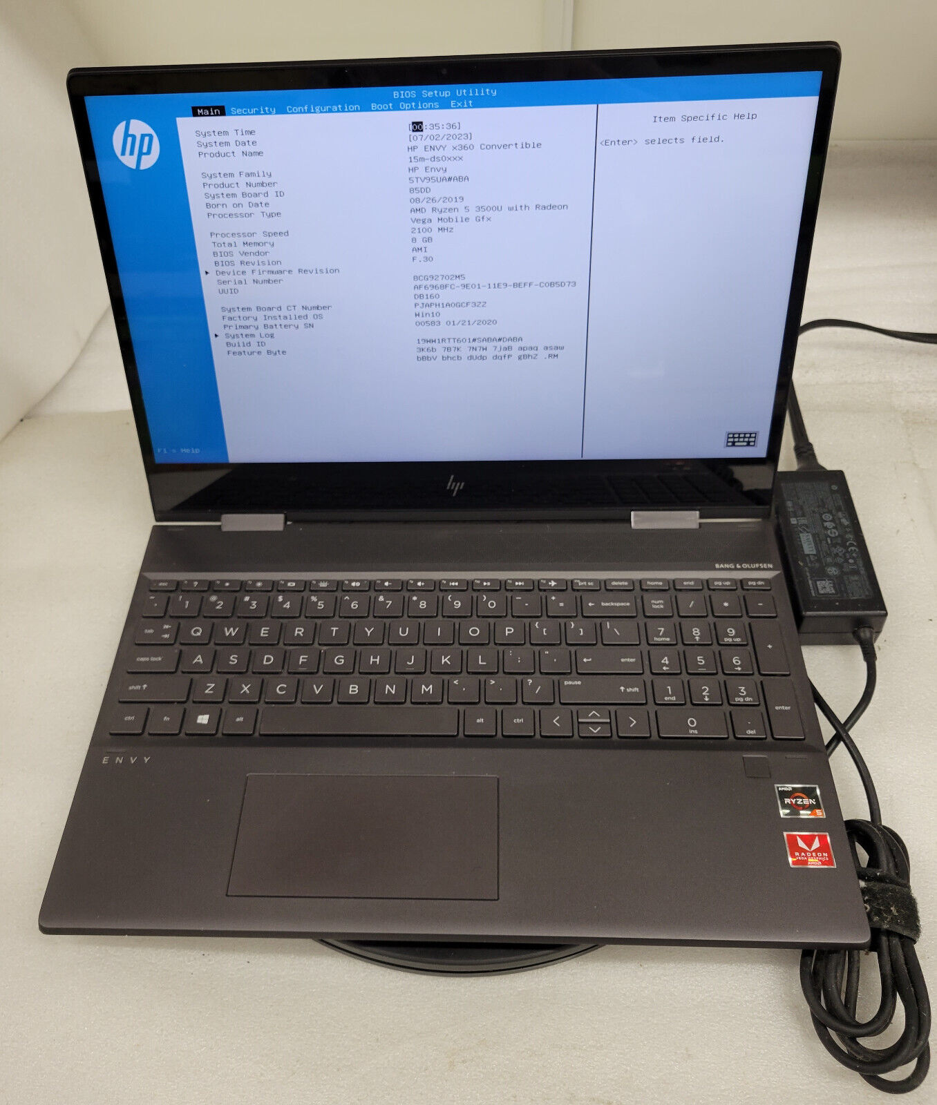 HP ENVY x360 15m-ds0xxx Ryzen 5 3500U 2.10GHz 8GB DDR4 15 HP ENVY x360 15m-ds0xxx Ryzen 5 3500U 2.10GHz 8GB DDR4 15