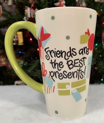 Coton Colors 18oz FRIENDS ARE THE BEST PRESENTS Tall Christmas Latte Mug