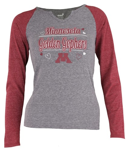 Футболка из трех смесей с длинными рукавами для девочек NCAA Gen 2 (4–16) Minnesota Golden Gophers
