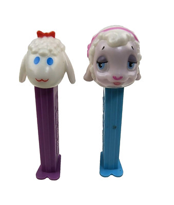 Pez Easter Lamb Dispensers 1979 Lamb Chop & Lamb with Headband Lot of 2 Vintage 